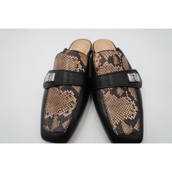 Nine West Winnie Snakeskin Square Toe Animal Print Trendy Comfort Loaer Mule 8.5 - Picture 2 of 9